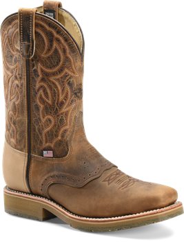 Light Brown Double H Boot 11 Inch Domestic Square Toe ST Roper